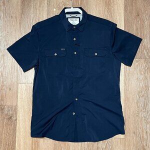 Poncho Outdoors; The Captain, Slim-fit short sleeve shirt; Color Navy, Size M